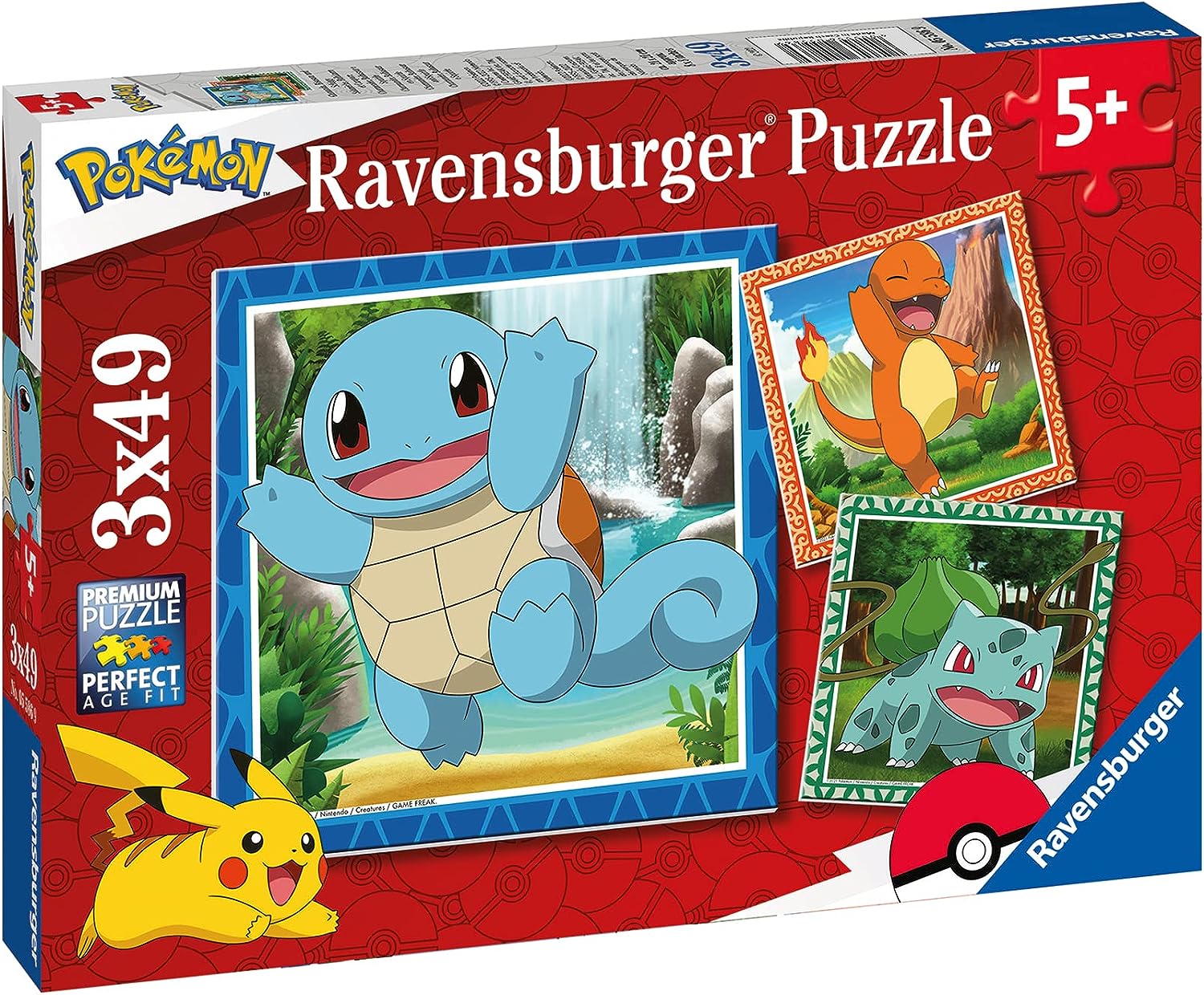 Ravensburger Pokemon Puzzles – 3 x 49 Teile Puzzles für Kinder ab 5 Jahren