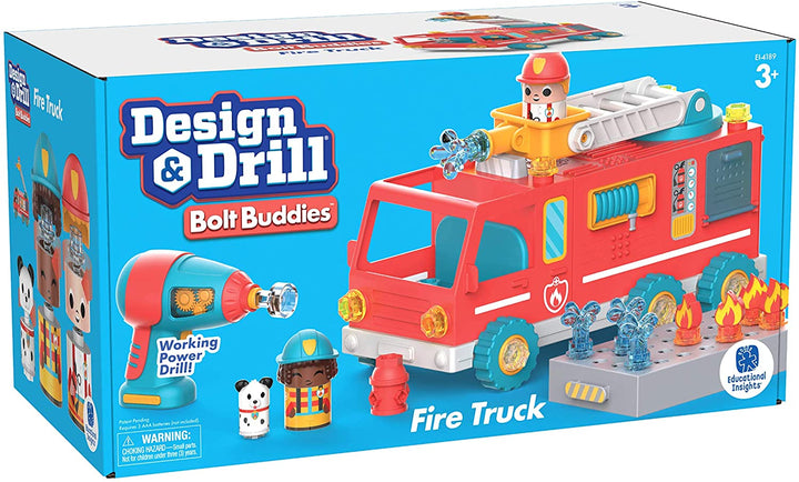 Learning Resources Design & Drill Bolt Buddies Fire Truck, Fine Motor Skills Con