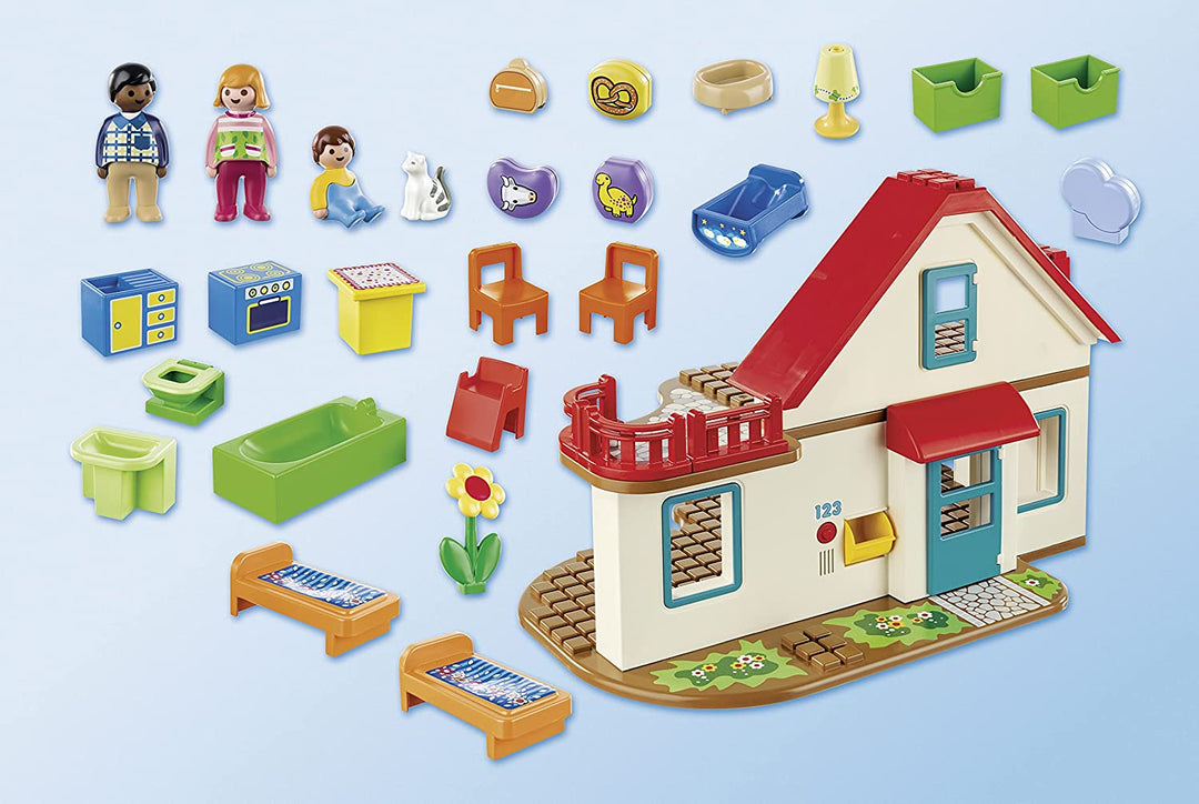 Playmobil 70129 1.2.3 Casa famiglia per bambini 18 mesi+