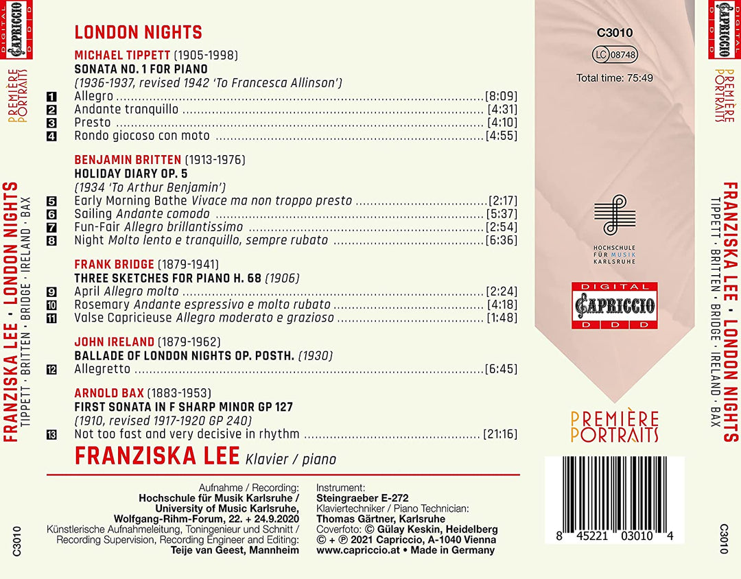 London Nights [Franziska Lee] [Capriccio: C3010] [Audio CD]
