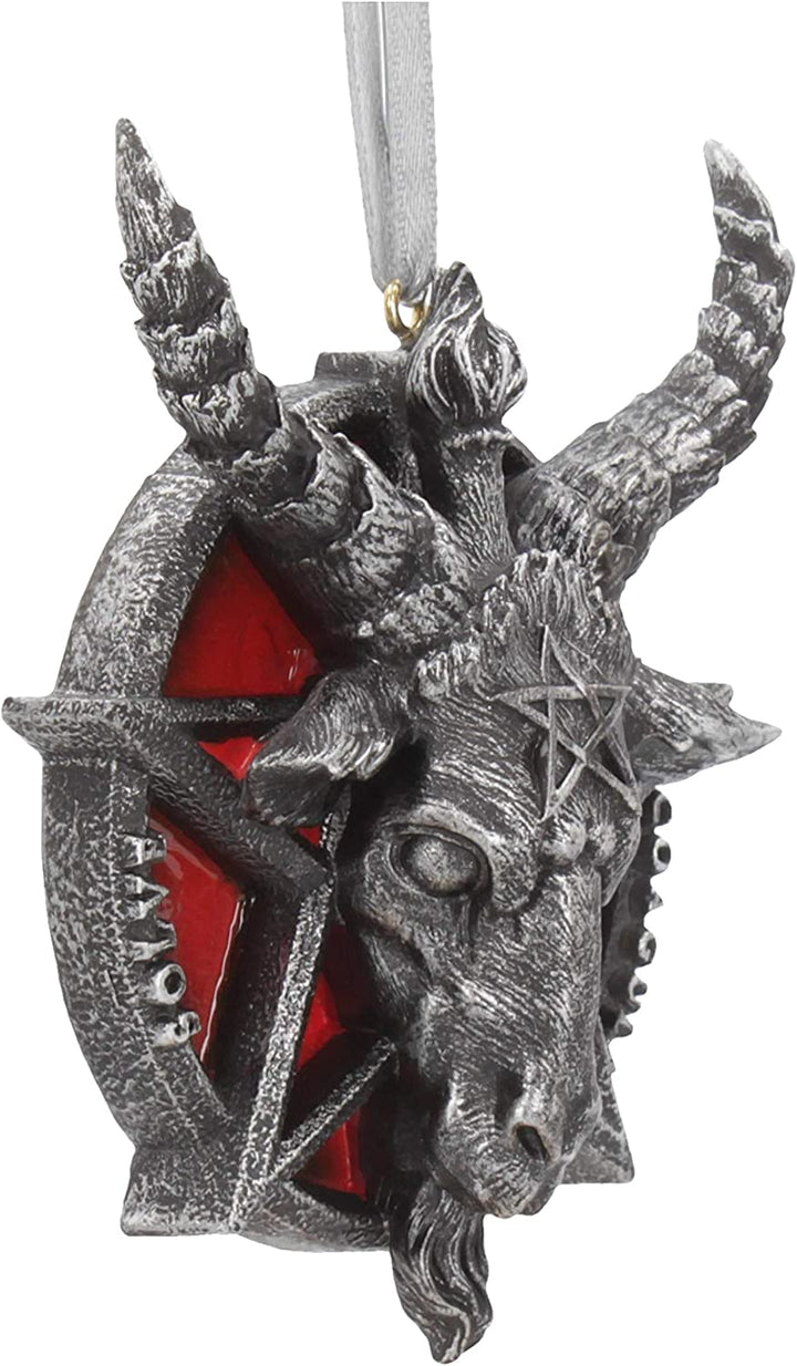 Nemesis Now Baphomet Head Red Pentagram Hanging Decorative Ornament 9.5cm, Resin