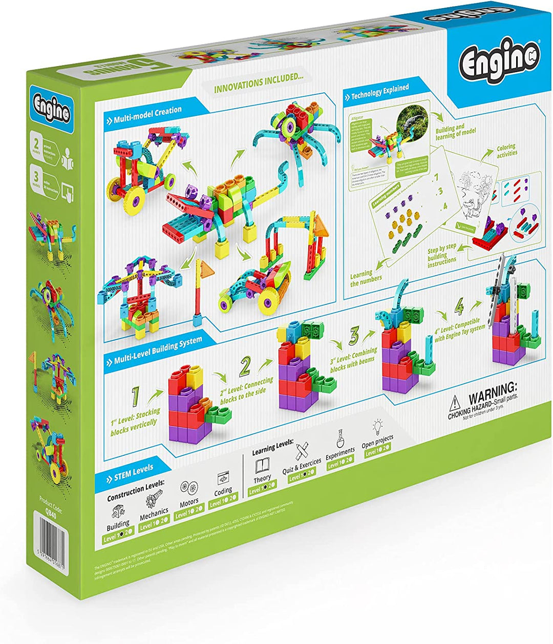 ENGINO - QBOIDZ „Alligator“ mit 5 Bonusmodellen Bausteine ​​für Kinder