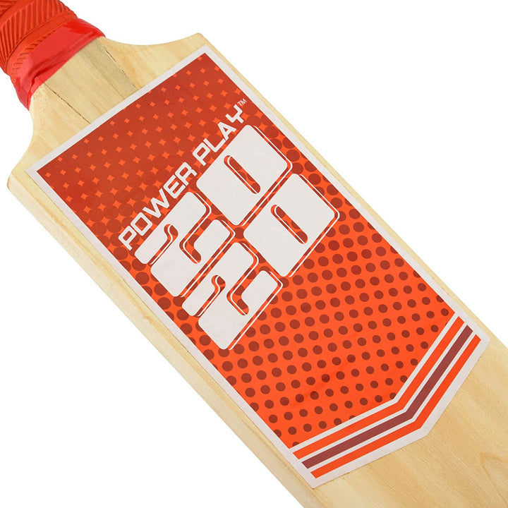 PowerPlay BG889 Deluxe Cricket-Set mit Cricketschläger, Ball, 4 Stümpfen, Bügeln und Tasche, Schläger der Größe 5, rot