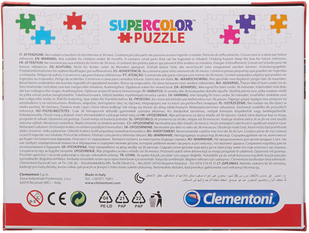 Clementoni – 20255 – Supercolor-Puzzle – Disney Pixar Cars – 30 Teile – Hergestellt in Italien – Puzzle für Kinder ab 3 Jahren