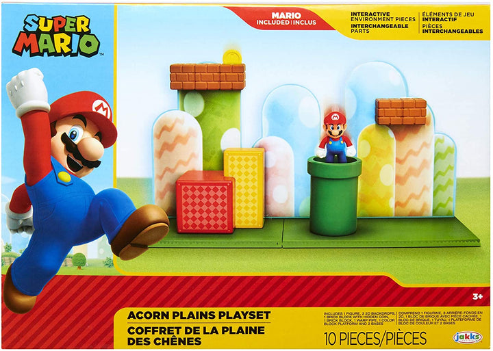 Super Mario 85991-4L-PKR1 Acorn Plains 2,5-Zoll-Figurenspielset mit Funktionszubehör