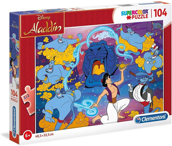 Clementoni - 27283 - Supercolor Jigsaw Puzzle for Children - Disney Aladdin - 104 Pieces