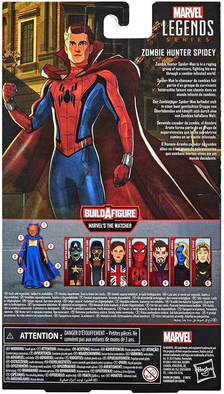 Marvel Legends Series 6-Zoll-Actionfigur Spielzeug Zombie Hunter Spidey, Premium-Design, 1 Figur, 3 Zubehörteile und Teil zum Zusammenbauen einer Figur, mehrfarbig, F0332