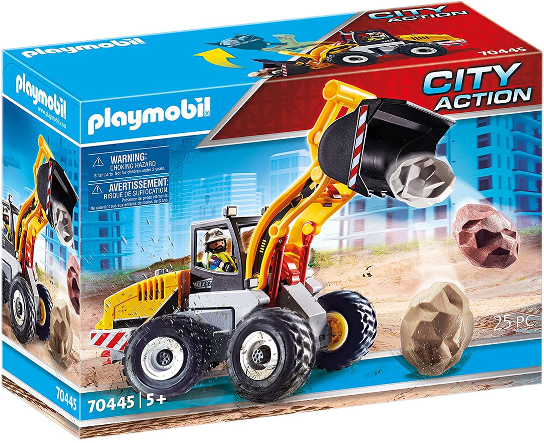 Playmobil 70445 City Action Construction Front End Loader with Movable Bucket, for Children Ages 5+