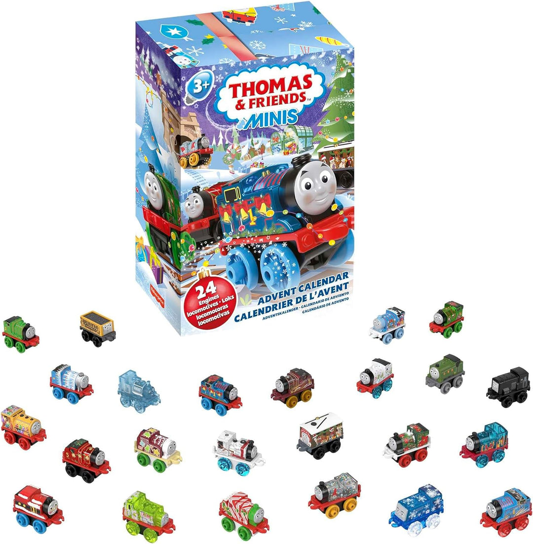 Thomas &amp; Friends MINIS Adventskalender 2023, Weihnachtsgeschenk, 24 Miniatur-Spielzeugtr