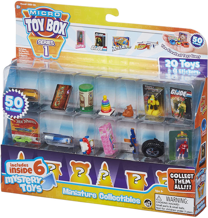 Micro Toybox Collectibles Confezione da 20 - Stili vari Mini giocattoli da collezionare, scambiare, mostrare con giocattoli a sorpresa all&#39;interno 5101-20