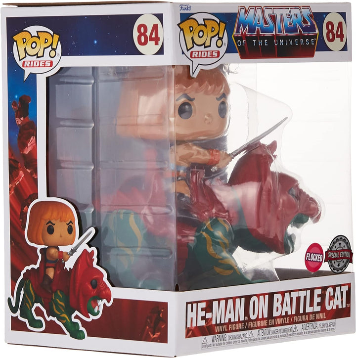 Deluxe: Masters Of the Universe - He-Man on Battle Cat - Flocked Exclusive Funko 61035 Pop! Vinyl #84