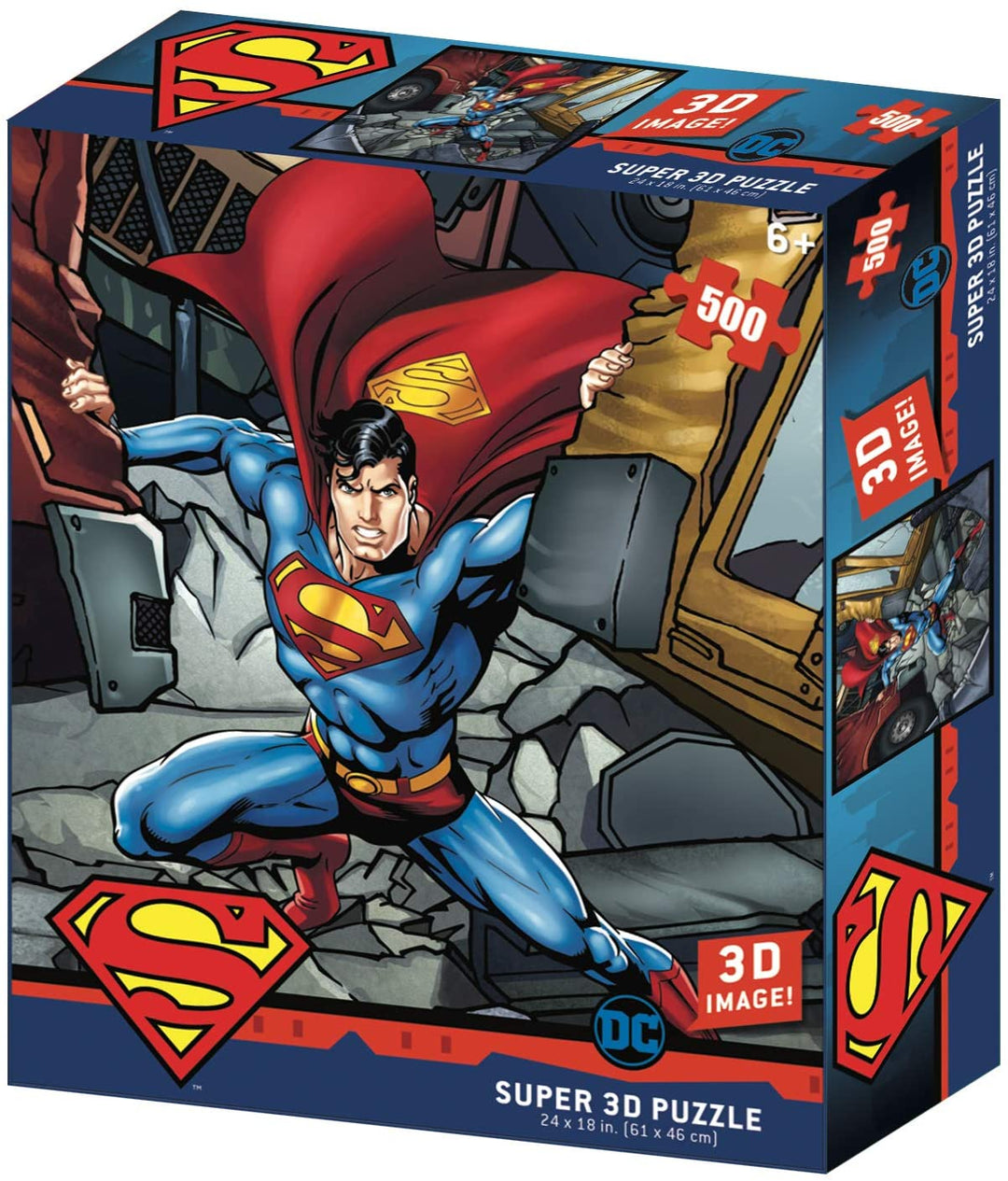 DC Comic SM32523 Superman Strength 3D-Effekt-Puzzle, mehrfarbig