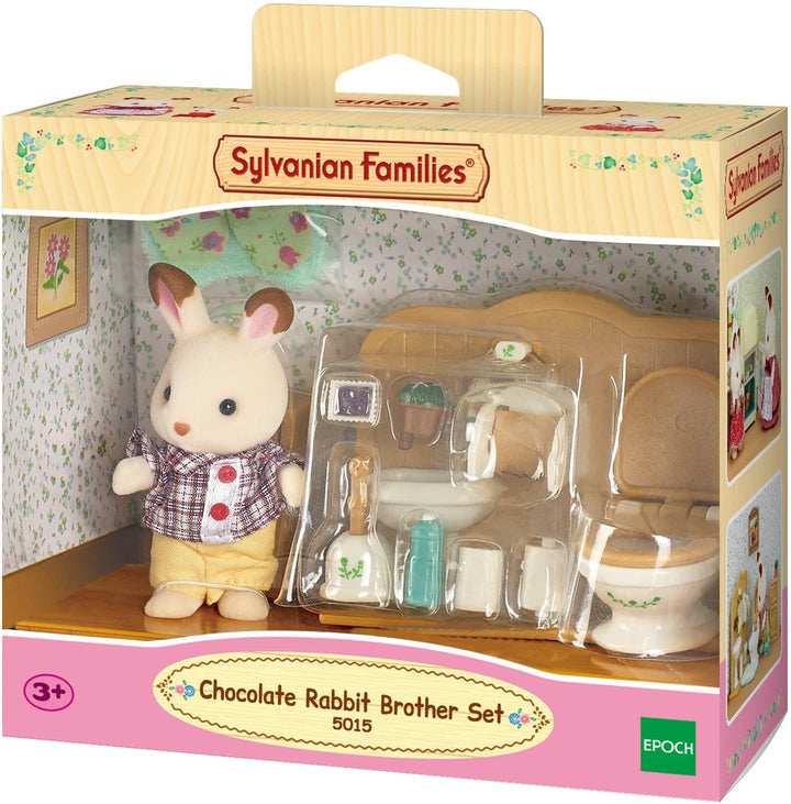 Sylvanian Families 5015 Chocolate Brother avec figurine de salle de bain avec accessoires