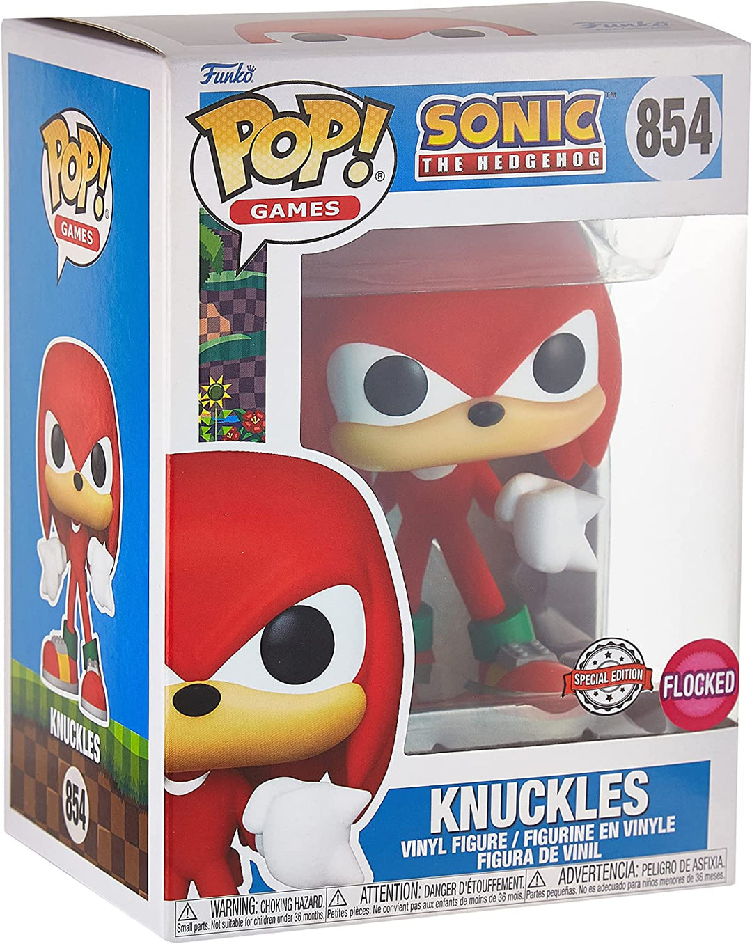 Sonic The Hedgehog Knuckles Flocked Exclusive Funko Pop! 61034 Vinyl #854