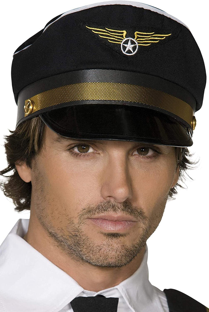 Piloten-Kostümzubehör mit schwarzer Mütze (US)