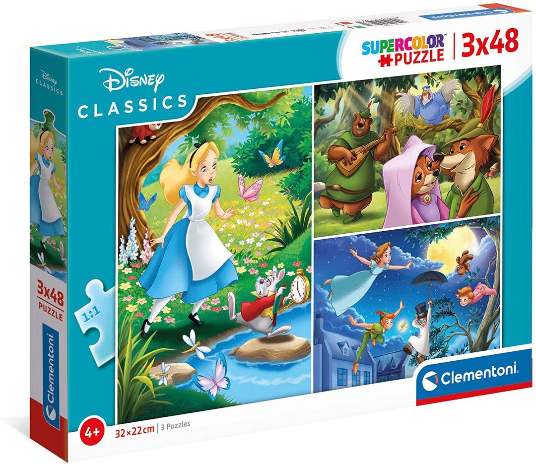 Clementoni 25267, Disney Classic Supercolor Puzzles für Kinder und Erwachsene – 3