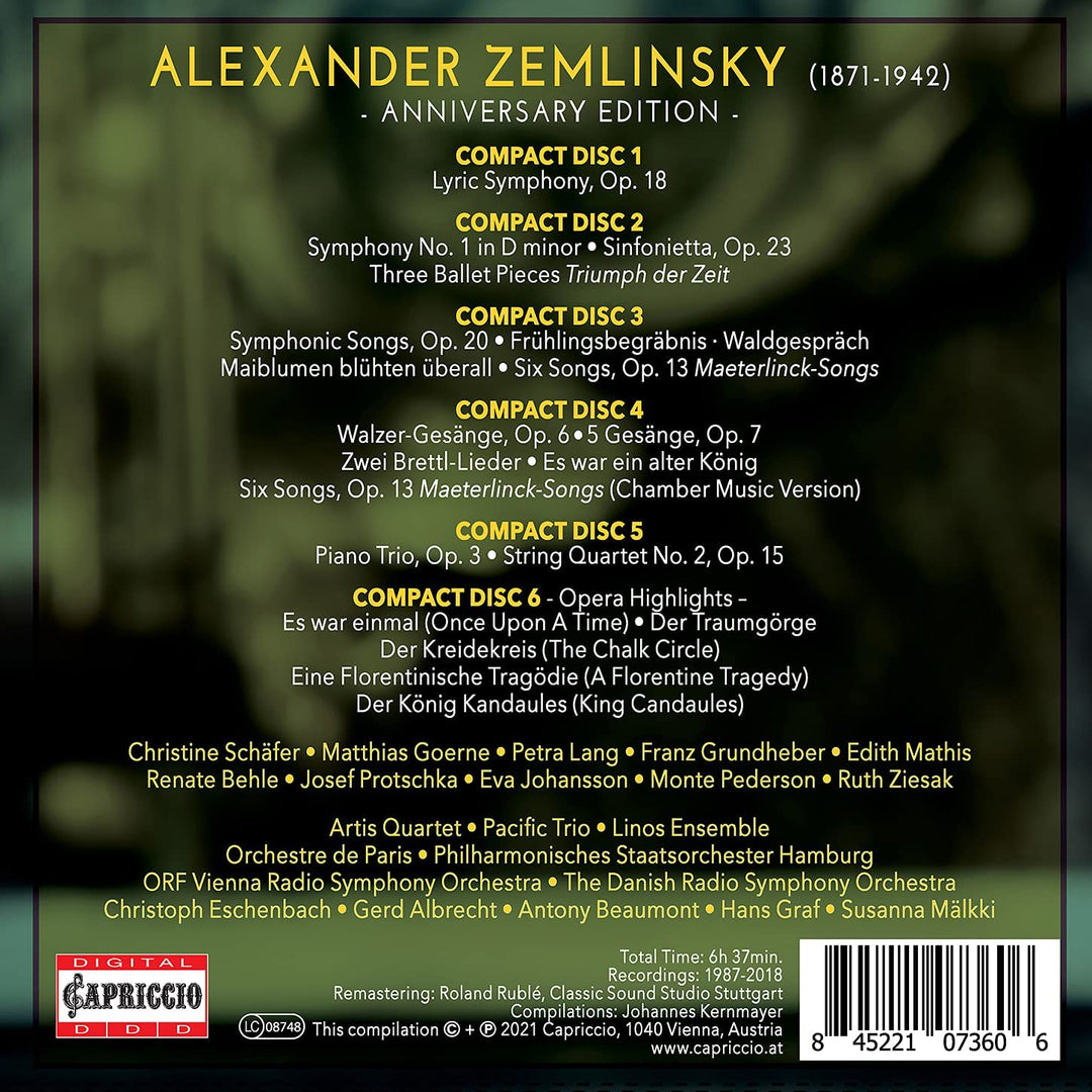 Zemlinsky: Anniversary Edition [Verschiedene] [Capriccio: C7360] [Audio CD]