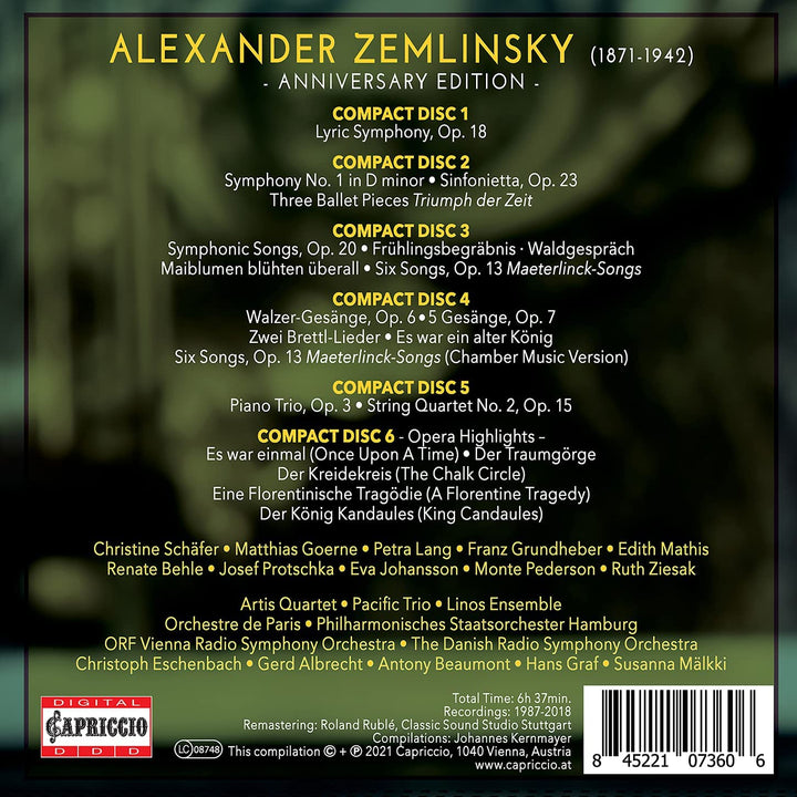 Zemlinsky: Anniversary Edition [Various] [Capriccio: C7360] [Audio CD]