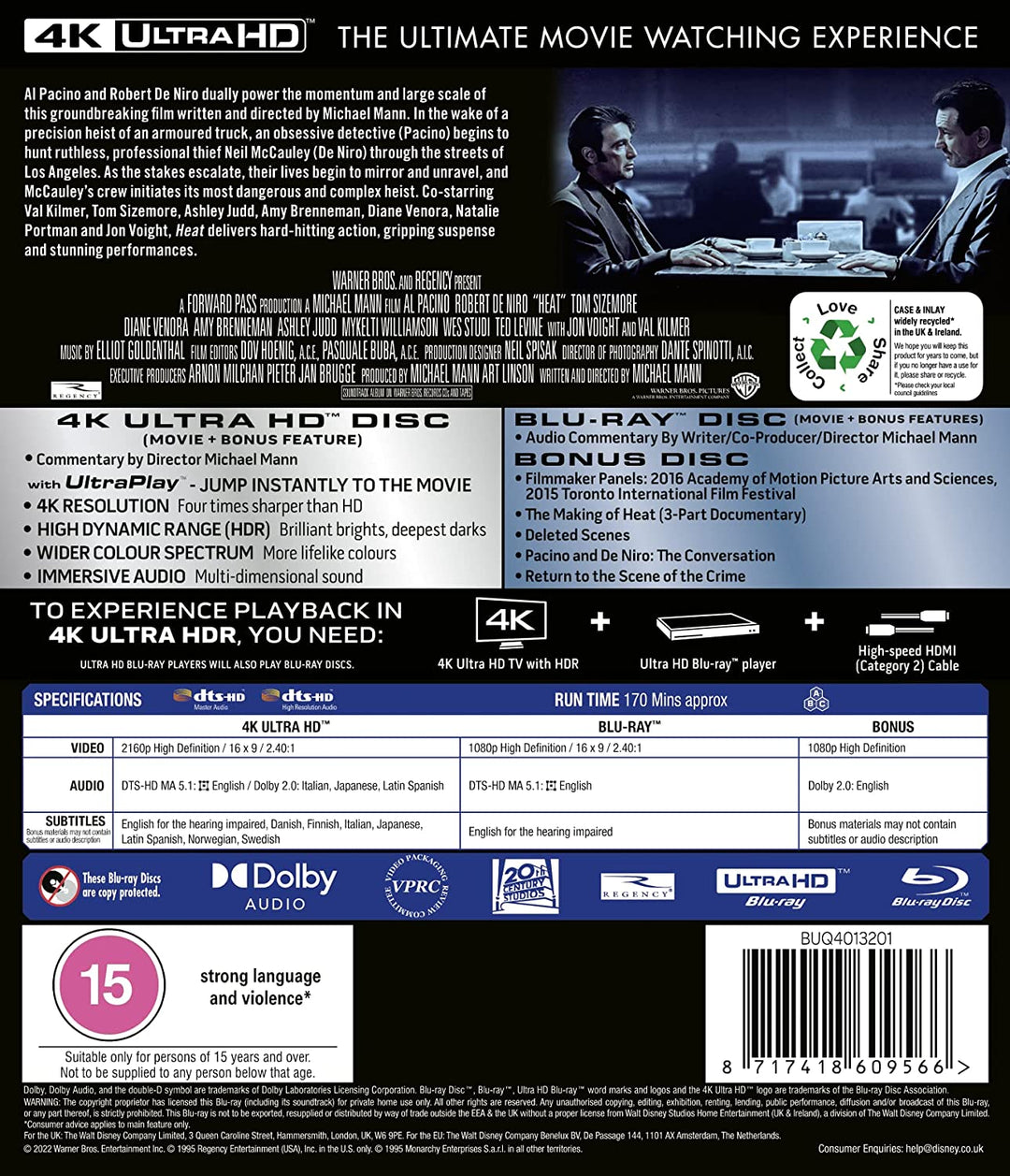 Heat 4K Ultra-HD - Thriller [Blu-ray] [Region Free]