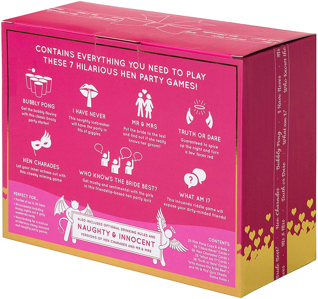 Hen Hamper - 7 Hilarious Hen Party Games (Bubbly Pong, Mr & Mrs, Hen Charades, I