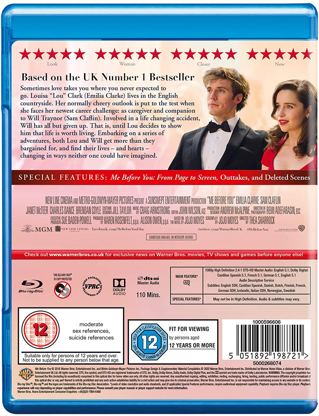 Me Before You [2016] [Region Free] - Romance/Drama [Blu-ray]