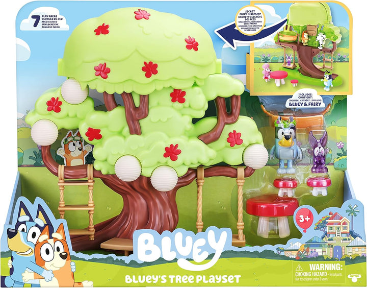 Bluey Tree-Spielset mit geheimem Versteck, Blumenkrone und Feenfiguren und Zubehör