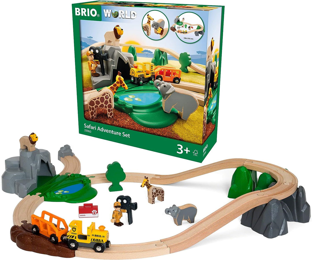 BRIO 33960 Safari-Abenteuerzug-Set für Kinder ab 3 Jahren – kompatibel mit