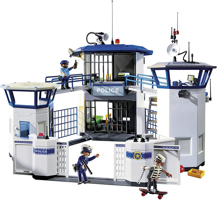 Playmobil City Action 6919 Polizeistation mit Gefängnis und Fingerabdruckerfassung, für Kinder ab 4 Jahren