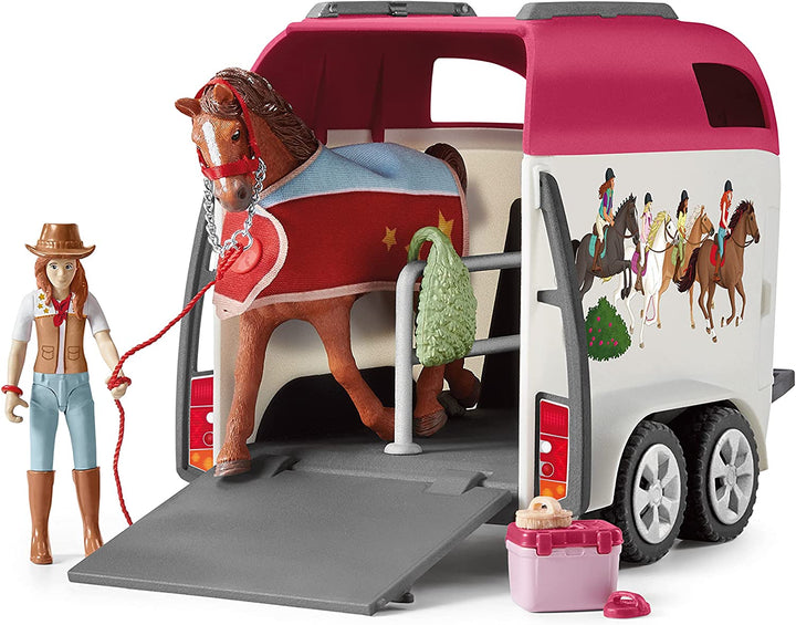 SCHLEICH 42535 Horse Club – Auto- und Pferdeanhänger – Spielfiguren