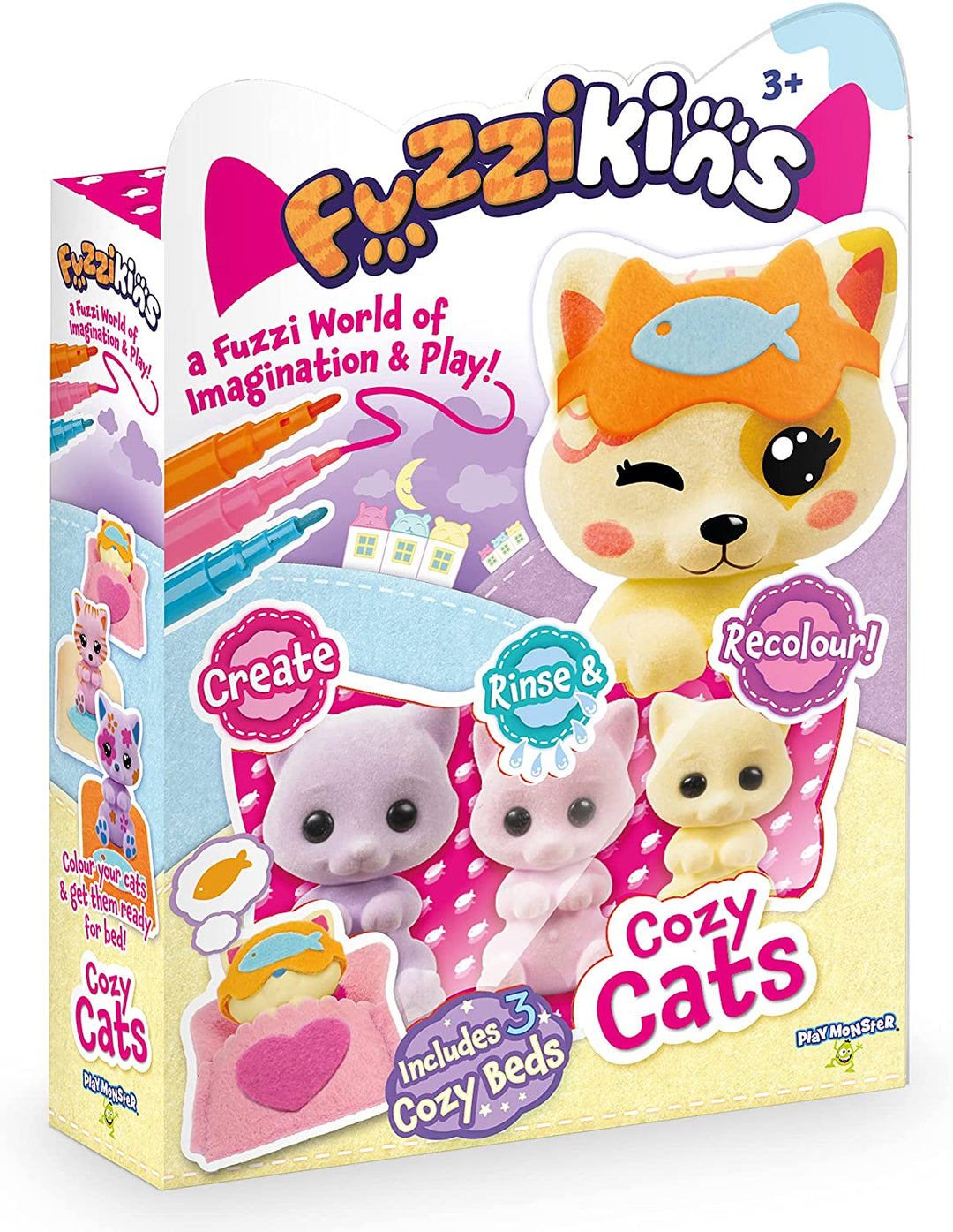 Juego de muñecas Fuzzikins FF001, Cozy Cats