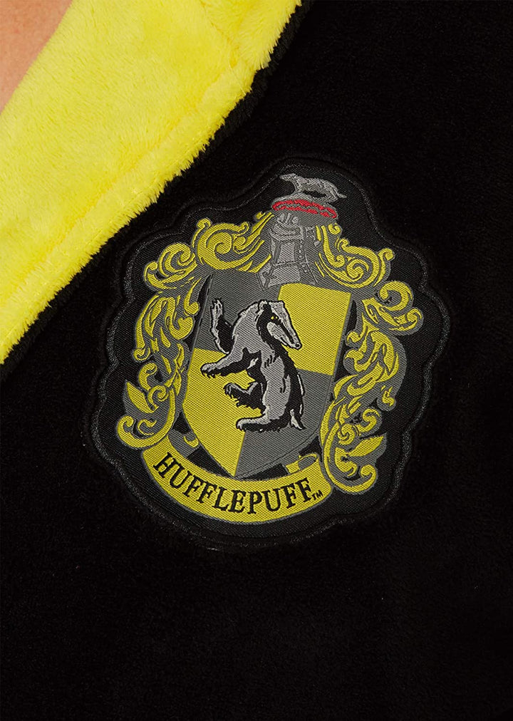 Groovy Hufflepuff Harry Potter Kapuzenbademantel, Polyester, Schwarz, Einheitsgröße