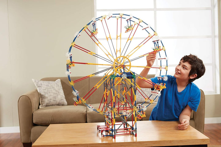 K'NEX 17035 Thrill Rides 3-in-1-Bauset für klassische Vergnügungsparks, 744-teiliges Kinderbauset für kreatives Spielen, stundenlanger Spaß beim Bauen von drei Fahrgeschäften auf dem Messegelände, geeignet für Jungen und Mädchen ab 9 Jahren