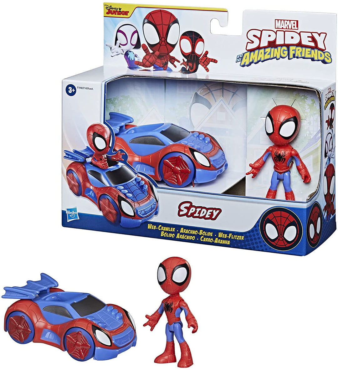 Marvel Spidey und seine fantastischen Freunde – Spidey-Actionfigur und Web-Crawler-Fahrzeug, für Kinder ab 3 Jahren