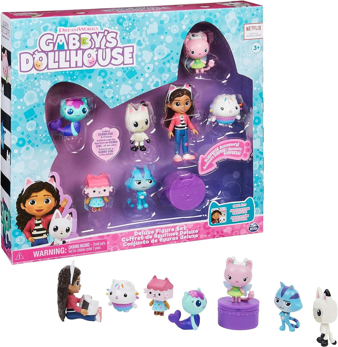 Gabby's Dollhouse, Deluxe-Figuren-Geschenkset mit 7 Spielzeugfiguren und Überraschungszugang