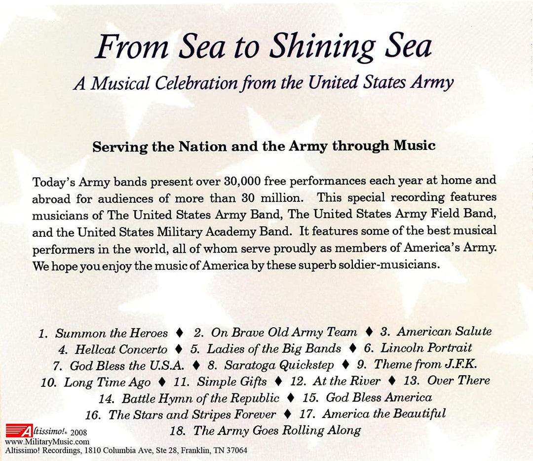 "Pershing's Own" United States Army Band - From Sea to Shining Sea [Audio CD]