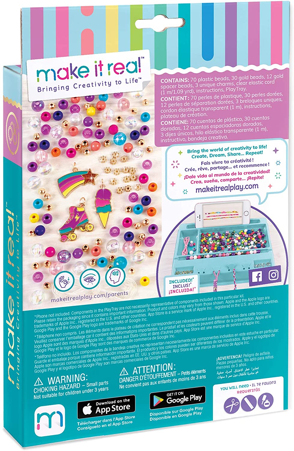 Make It Real Rainbow Dream Jewelry Kit fai da te per creare braccialetti con ciondoli per ragazze