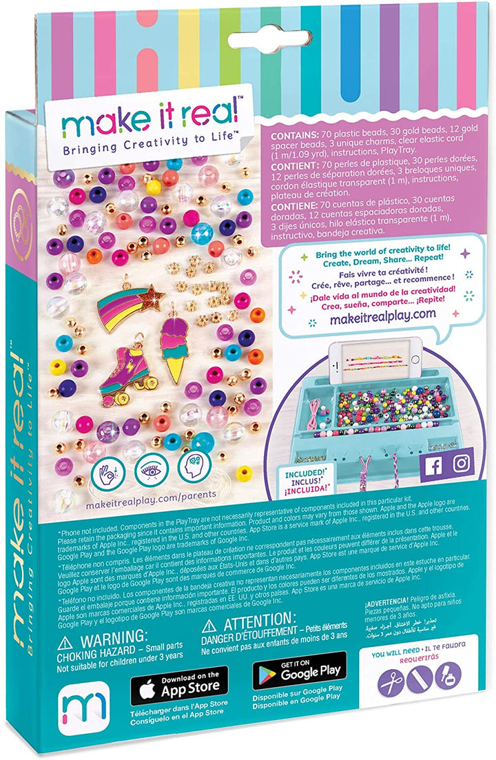 Make It Real Rainbow Dream Jewelry Kit de fabricación de pulseras con dijes para niñas
