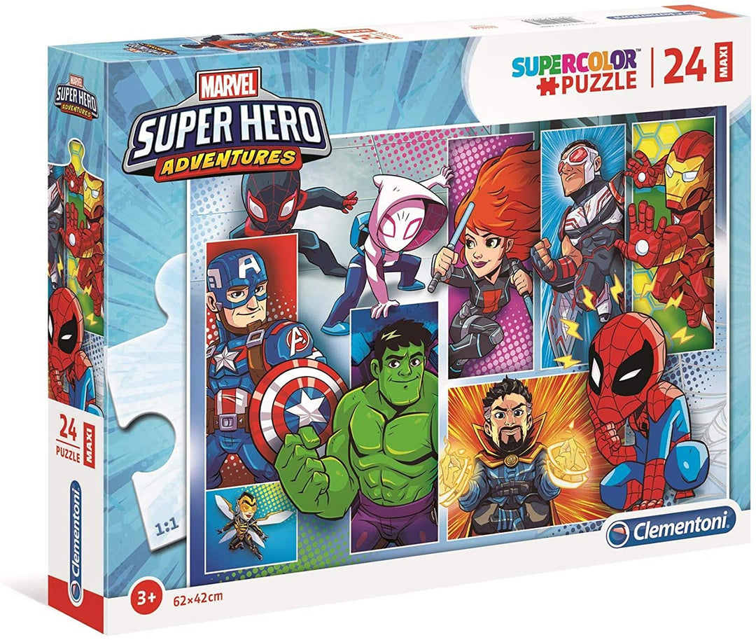 Clementoni – 24208 – Supercolor-Puzzle – Marvel Super Hero Avengers – 24 Maxiteile – Hergestellt in Italien – Puzzle für Kinder ab 3 Jahren