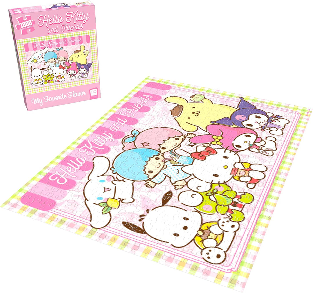 Hello Kitty® and Friends My Favorite Flavour 1000-teiliges Puzzle | Sammelpuzzle-Kunstwerk mit Hello Kitty, Cinnamoroll, Keroppi | Offiziell lizenziertes Hello Kitty Puzzle und Merchandise