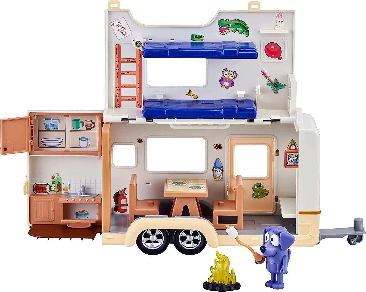 Bluey's Caravan Adventures Spielset – Verwandelbares Spielset mit Figur und Zubehör 7