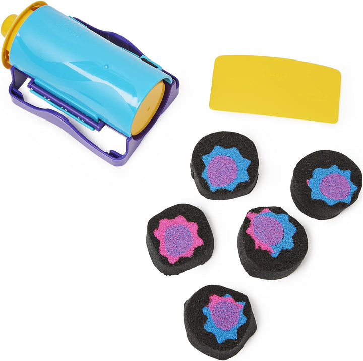 Kinetic Sand, Slice N’ Surprise Set with 383g of Black, Pink and Blue Play Sand