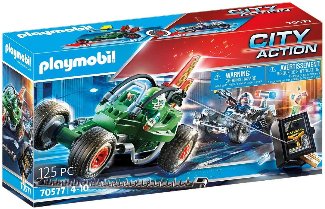 Playmobil 70577 Fuga dal go-kart della polizia in azione in città, per bambini dai 4 ai 10 anni