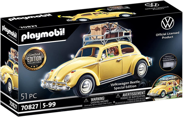 Playmobil 70827 Volkswagen Beetle, coche familiar amarillo, edición especial para aficionados y coleccionistas