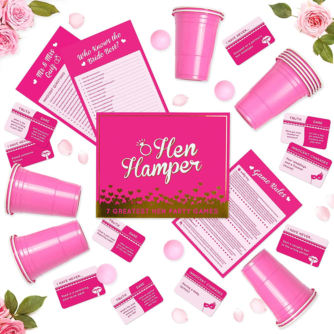 Hen Hamper - 7 Hilarious Hen Party Games (Bubbly Pong, Mr & Mrs, Hen Charades, I