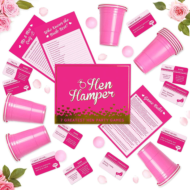 Hen Hamper - 7 Hilarious Hen Party Games (Bubbly Pong, Mr & Mrs, Hen Charades, I