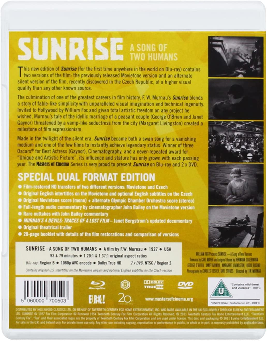 Sunrise (Dual Format [Masters of Cinema] [1927] [Blu-ray]