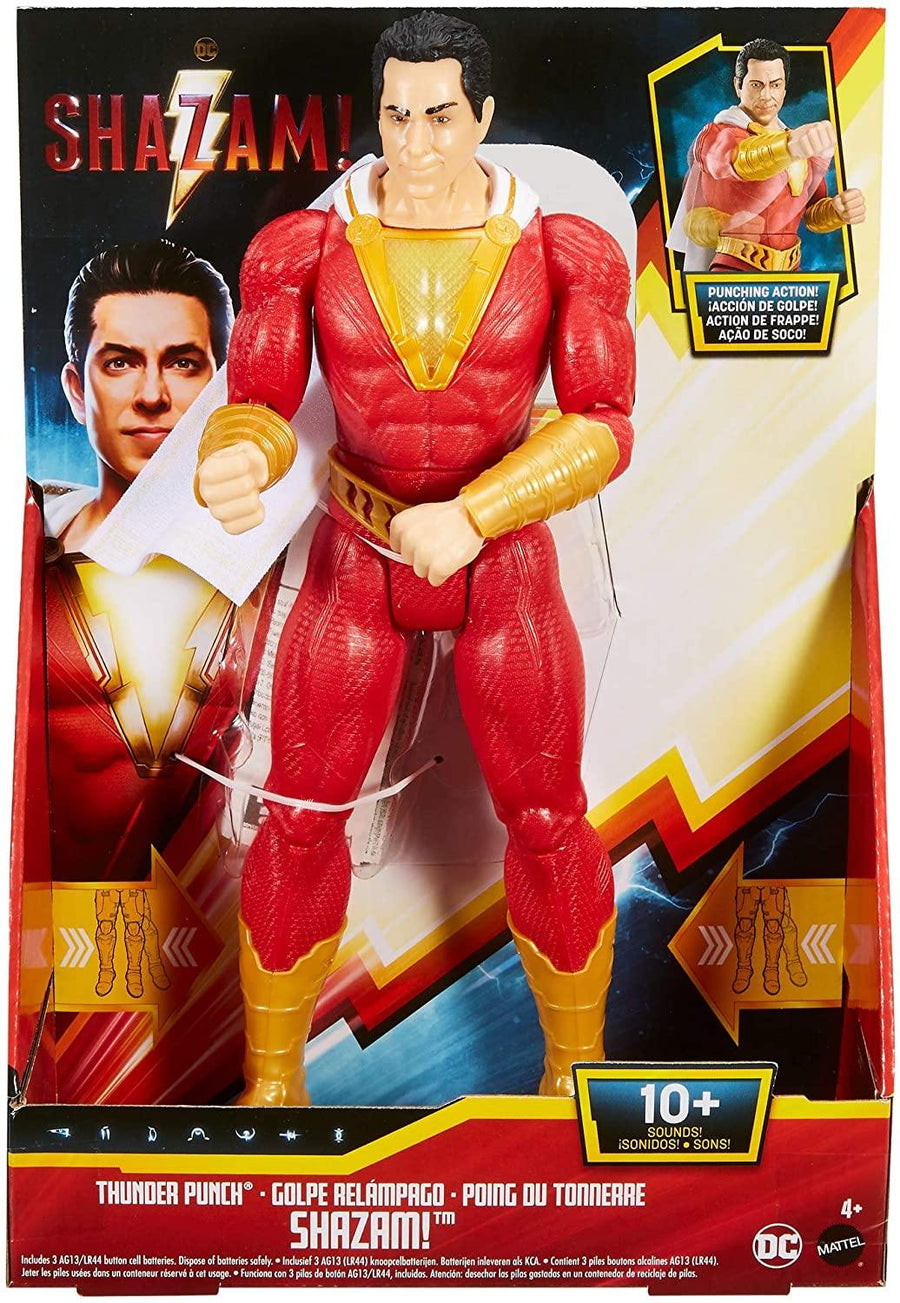 Fisher Price GGY38 DC Comics Thunder Punch Shazam Movie Action Figure with Lights and Sounds - Yachew