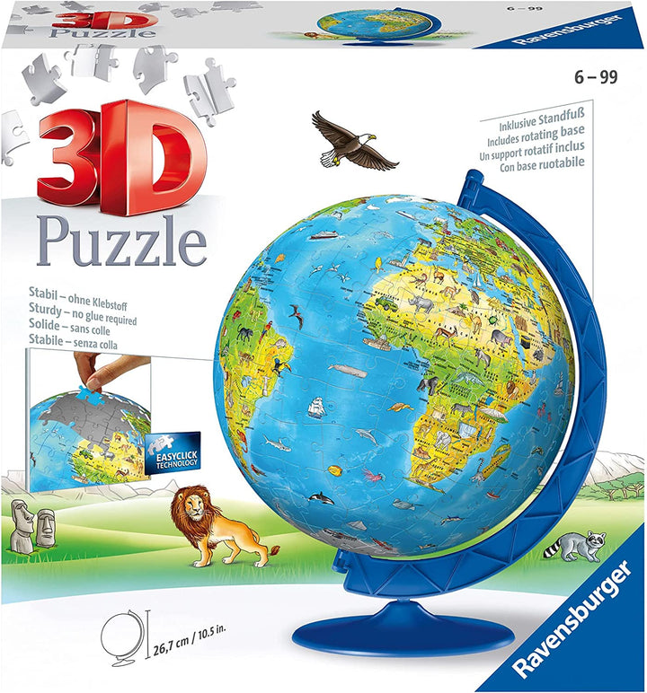 Ravensburger 12338 Kinder-Weltkarte 3D-Puzzle, 180-teilig