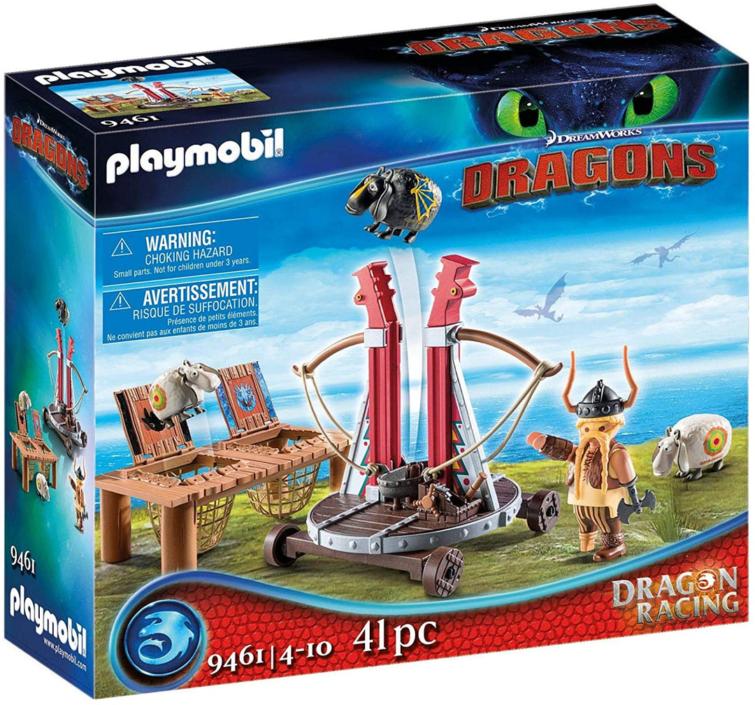 Playmobil 9461 Dragons Gobber the Belch mit Schafschleuder, für Kinder ab 4 Jahren