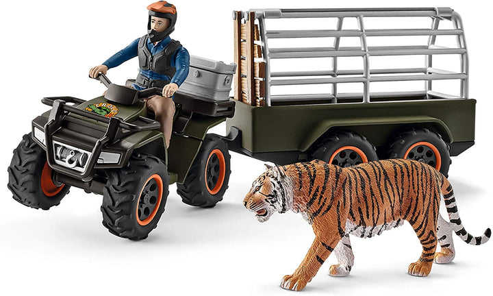 SCHLEICH 42351 Quad avec remorque et figurine Ranger